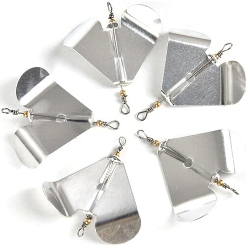 5 Pcs New Rotating blade fiy fishing hard metal Spinner bait Spoon fishing wobblers Tackle Fishing Sequins Lures