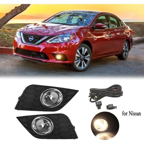 Fog lights for Nissan Sentra Sylphy 2016-2019 headlight led fog light foglights fog lamp cover Grill bezel wires Harness Switch
