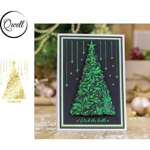 QWELL Hot Foil Plate Holly Overlay Star Tassel For DIY Scrapbooking Craft Cards Foil Project Making Template 2020 New