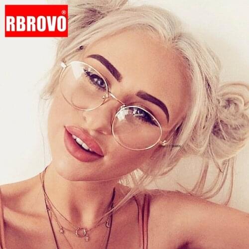 RBROVO 2021 Round Retro Glasses Frame Women Vintage Glasses Women Small Eyeglasses Frame Women/Men Clear Lentes De Lectura Mujer
