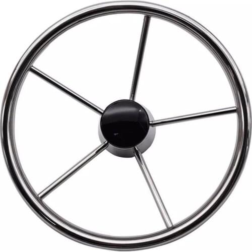 Boat Steering Wheel Stainless Steel 5 Spoke 13.5inch for Most Marine Yacht Boat Boating Equipment Accessories