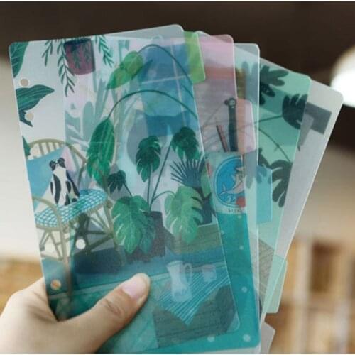 1Set Fresh Clear Style Diary Paper Planner Binders A5 A6 Loose Leaf Notebook Divider Index Separator School Students Supplies