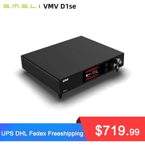 SMSL VMV D1se High-end MQA Audio DAC luetooth5.0 USB Optical Coaxial RCA DSD512 ES9038PRO With Remote Control For VMV A1