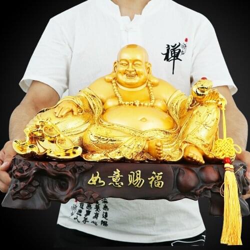 Large Ruyi Maitreya Buddha Statue Modern art Resin sculpture Chinese Lucky Decorations Home living room office decoration statue