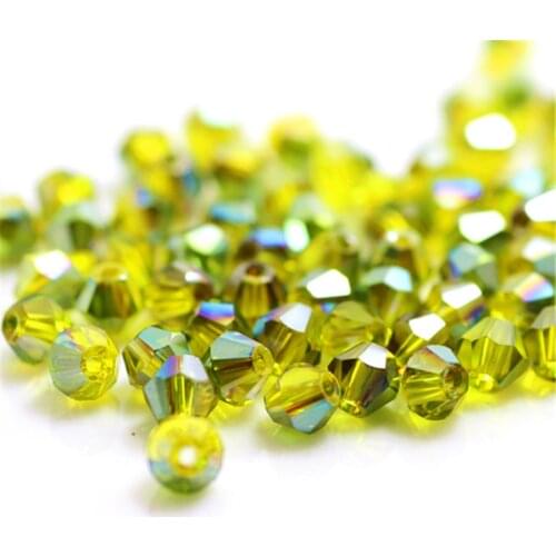 Isywaka New Deisgn Color 100pcs 4mm Bicone Austria Crystal Beads charm Glass Bead Loose Spacer Bead for DIY Jewelry Making