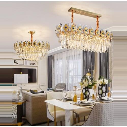 LED Crystal Gold Ancient Life Eyes Round Oval Chandelier Hanging Lamp Lighting Lustre Chandelier Lighting Fixture For Foyer