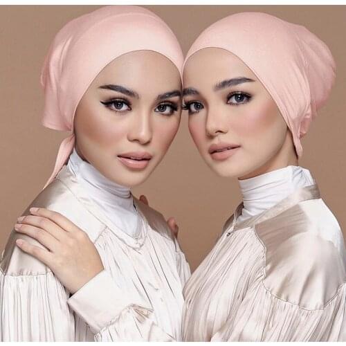 Inner Hijab Cap Muslim Turban Islam Adjustable Underscarf Undercap Bonnet Soft Jersey Stretch HIjabs Tube Cap Turbante Mujer Hat