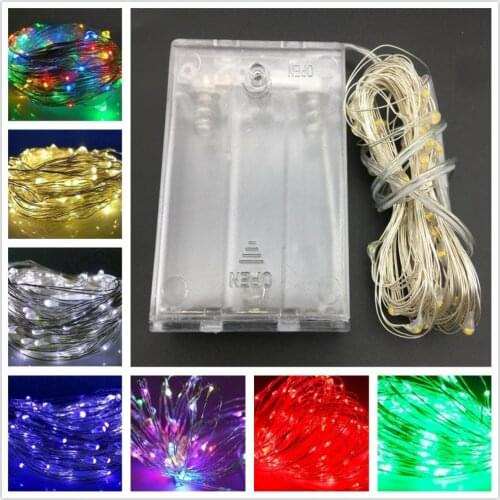 2M 5M 10M Copper Wire LED String lights Waterproof Holiday LED Strip lighting For Fairy Christmas Tree Wedding Party Decoratio