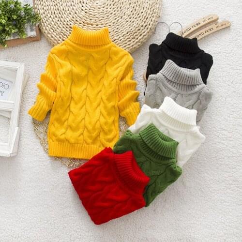 2020 New Autumn Long Sleeve Knitted Tops For Girls Warm Solid Color Baby Boy Winter Clothes Fashion All-Match Childrens Sweater