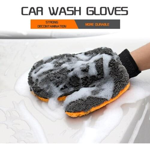 24*20cm Microfiber Plush Car Wash Cloths Glove Car Detailing Soft Wash Mitten Washing Glove Cleaning Sponge Tools