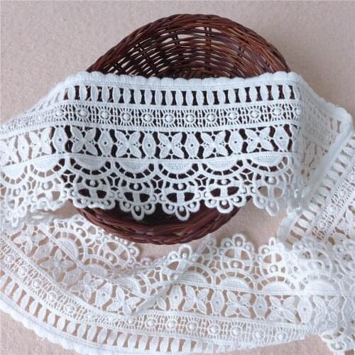 5 Yards Delicate Venice/Venise Lace Fabric Trim With Floral In White Garment/Clothing Accessories 8cm Wide Free Shipping