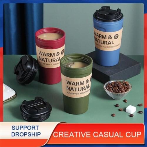 500ml Creative Casual Cup For Student Plastic Cup Girl Water Cup Milk Tea Cup Office Worker Office Coffee Cup Support Dropship
