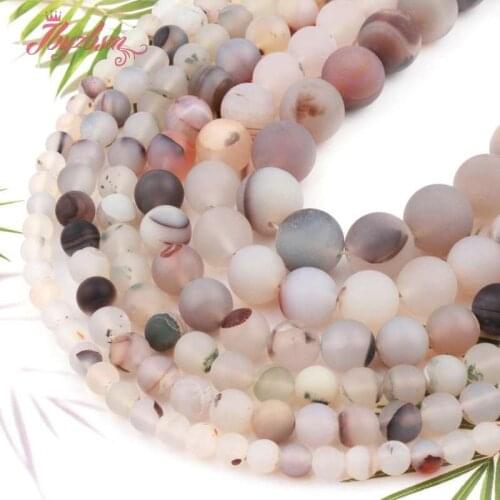 6,8,10,12mm Round Ice Agates Bead Frost Matte Loose Natural Stone Beads For Necklace Bracelet Jewelry Making Spacer Strand 15"