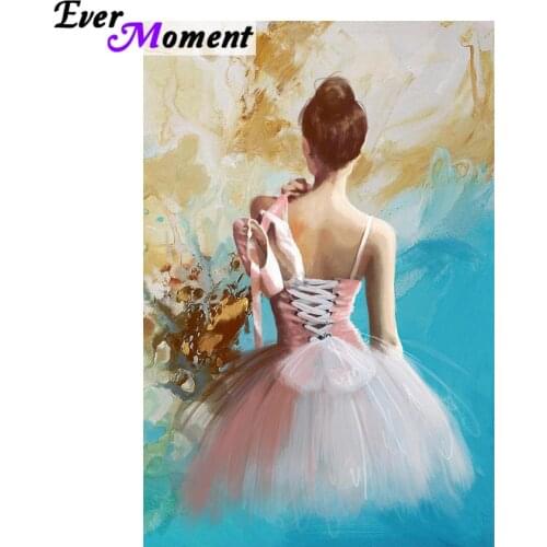 Ever Moment DIY Diamond Painting Beautiful Ballet Back View Chinese Hand Embroidery Painting 5D Portrait Full Rhinestones ASF857