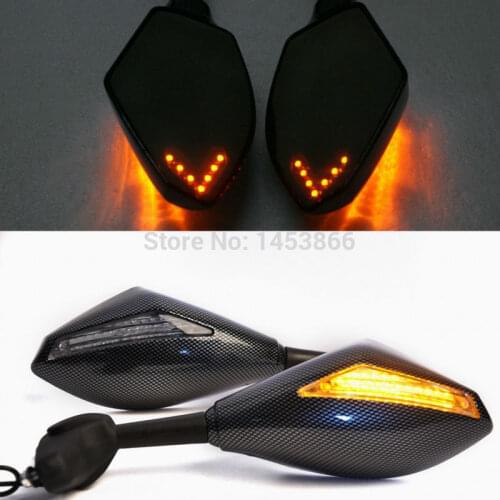 Carbon Fiber Motorcycle LED Turn Signal Rear View Side Mirror For Honda CBR600 F1/F2/F3/F4/F4i CBR600RR CBR900/929 CBR900RR