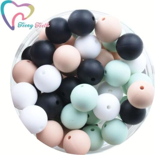 20 PCS Silicone Food Grade Beads Teether Round 9-15 MM Ball Perle Bracelet DIY Jewelry Baby Teether Round Beads Baby Teether Toy