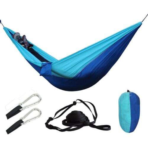 Double Person Hammock Outdoor Camping Backpacking Travel Survival Garden Swing Hunting Sleeping Bed Portable Nylon Hamac
