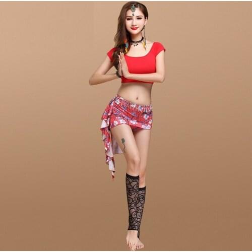 2pcs Belly Dance Uniforms New Rumba Dance Suit Female Uniforms Top and Skirts Adult Performance Belly Dance Clothing D-0105