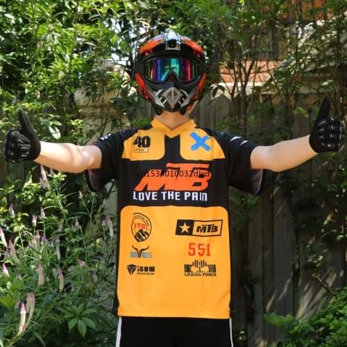 MTB Racing team Tops Mountain Bike Motorcycle Cycling Jersey Custom Bike Gym Sports Quick Dry Breathable Short Sleeve T-shirt