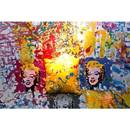 Handmade painting Marilyn Monroe on oil canvas for living room decor and wallpaper