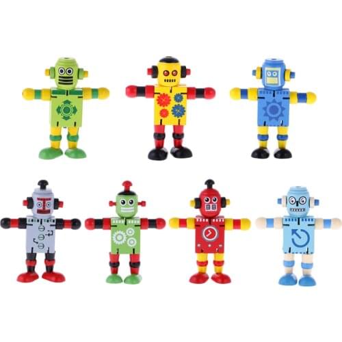 4.3'' Wooden Walnut Joint Robot Learning&Educational Kids Early Learning Toy