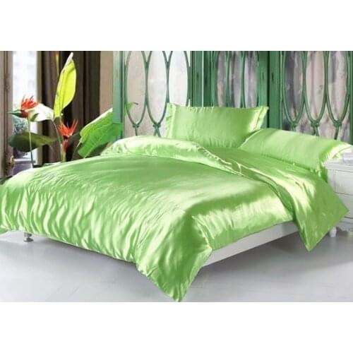 7pcs Yellow green Silk bedding set Satin sheets Super Cal king queen full twin size quilt duvet cover bed sheet bedspread Custom