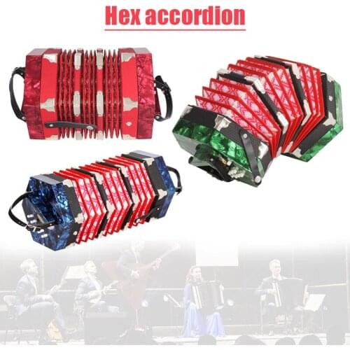 Concertina Accordion 20 Button 40 Reed Musical Instrument with Carrying Bag RW