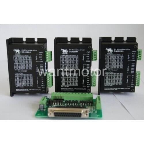 Hot Sell! CNC Router Wantai 3PCS Stepper Motor Driver DQ420MA 1.7A 36V 128Micro 3D Printer Engraver For Nema11 16 17 motor