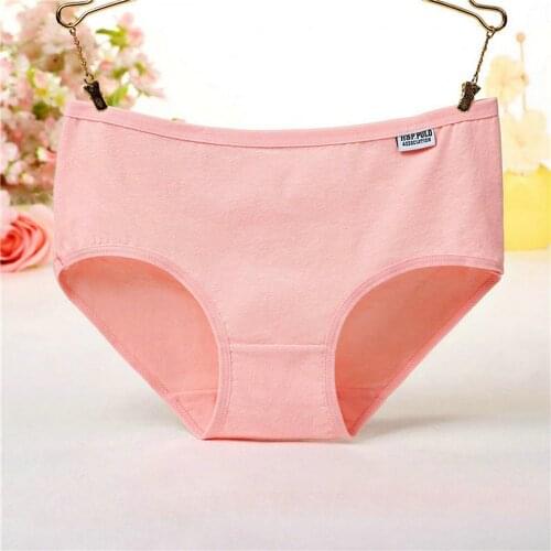 Fashion Ladies Cotton Briefs Women Panties 2018 Candy Color Soft Comfortable Briefs For Female Plus Size Underpants For Girls