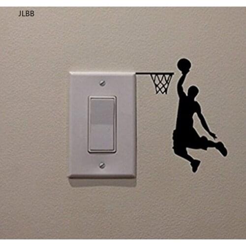 Cartoon Basketball Player Dunk wall Sticker for home decorative Vinyl Living Room wall decor decals Switch Stickers