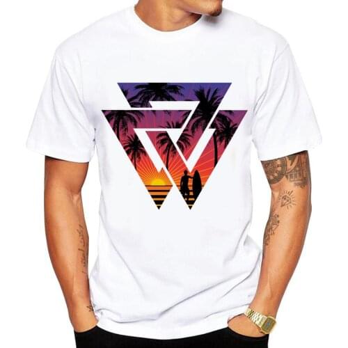 Mens t-shirt new casual short-sleeved Summer Retro Style Synthwave Graphic Logo Design printing t shirt men cotton comfortable