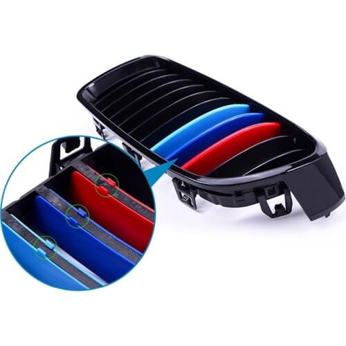 3pcs/set Airspeed Car Front Grille Trim Bumper Stripes Sticker for BMW 3 Series E46 F30 E90 11 Grilles Motorsport Decal