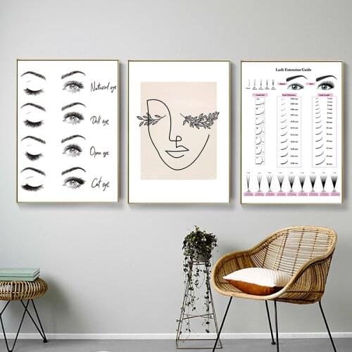 Wall Art Canvas Painting Picture For Nail Beauty Salon Decor Girl Gift Unframed Modern Fashion Eyelash Print Poster Makeup Decor