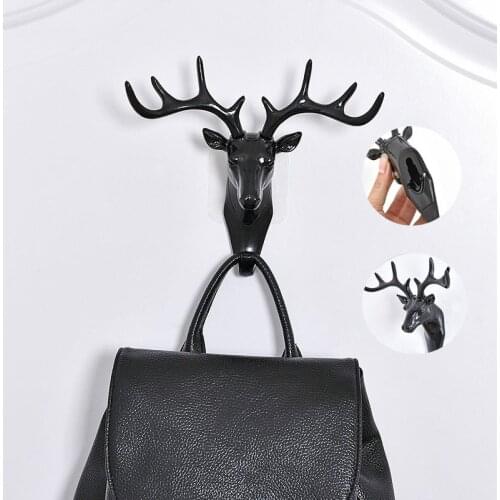 Wall Hanging Hook Vintage Deer Head Antlers for Hanging Clothes Hat Scarf Key Christmas Elk Horns Hanger Rack Wall Decoration