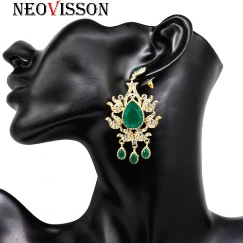 NEOVISSON AlgerianDrop Earring Gold Color Indian Bride Jewelry