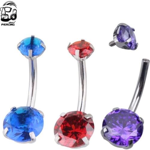 New Brand Zircon Jeweled Style Belly Button Ring Body Piercing Jewelry Navel Piercing 316L Stainless steel Belly Earrings