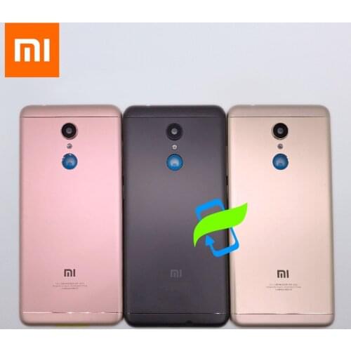 Original Battery Back Cover For Xiaomi Redmi 5 Redmi5 Back Housing Rear Door Case For Redmi 5 Power Volume Buttons+Camera Lens
