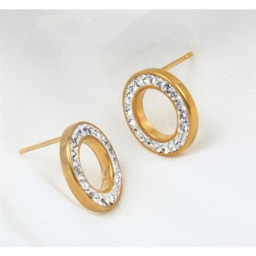 OUFEI Stainless Steel Stud Earrings Jewelry 2019 Fashion Earrings For Women Jewellery Brincos Earring Female Circle Errings