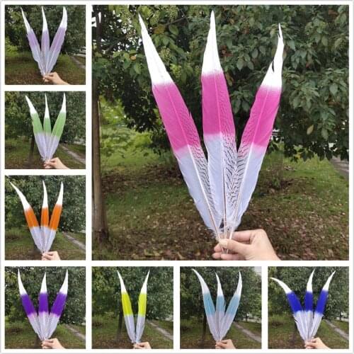Pretty 10 Colors 100 pcs Natural Silver Pheasant Tail Feather 45-50cm/18-20inches Wedding Party Halloween Home Decoration