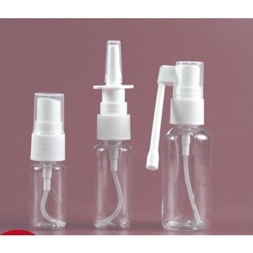 50pcs/Lot 10ml 20ml 30ml Empty Plastic Nasal Spray Bottles Pump Sprayer Mist Nose Spray Pet hot sale Refillable Bottles