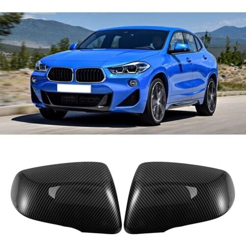 NEW-Carbon Fiber Style Rearview Mirror Frame Trim Cover for BMW X1 X2 16-19 2016-2019