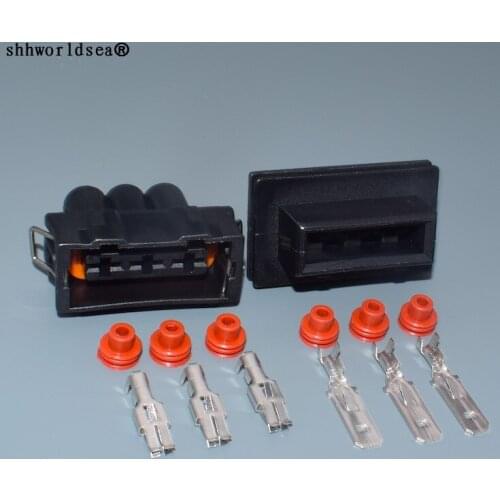 Shhworldsea 3 Pin 6.3mm male female Automotive Connector Waterproof Sealed Wire Connectors Socket For Cars