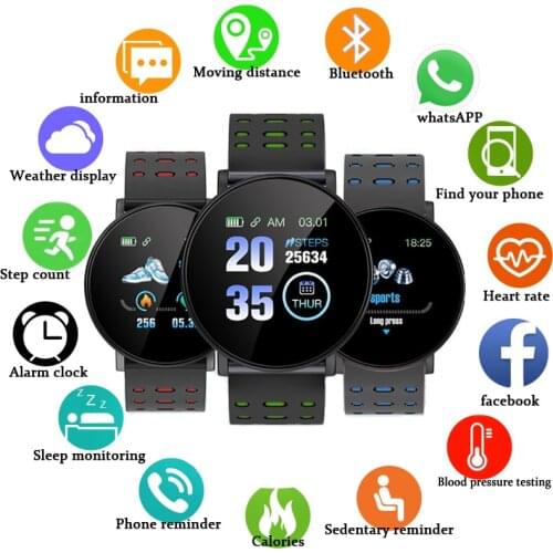 119 Plus Smart Bracelet Heart Rate Smart Watch Man Wristband Sports Watches Band Waterproof Smartwatch Android With Alarm Clock