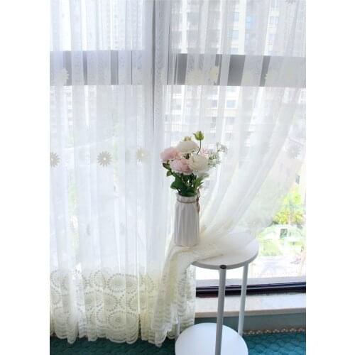 Modern embroider Tulle Curtains For Living Room Striped white bedroom curtain Window Drapes For Bedroom Kitchen Tulle Curtains