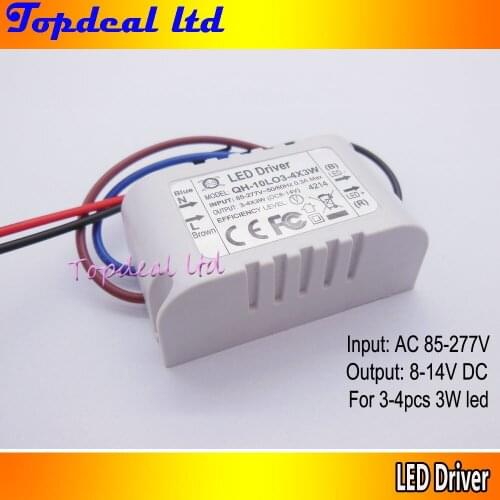 10pcs 3-4x3W 600mA LED driver 3x3w 4x3w constant current outer isolation lighting transformer for ceiling light lamps