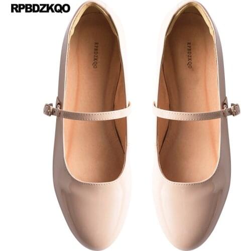 Round Toe Patent Leather China 2018 British Style Women Nude Cowhide Red Wine Mary Jane Designer Chinese Wedding Shoes Genuine