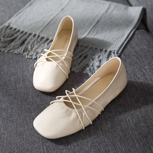 Single Shoes Womens Spring and Autumn 2021 New Shallow Mouth Casual Peas Shoes Flat Soft Bottom Mary Jane Shoes Womens Shoes