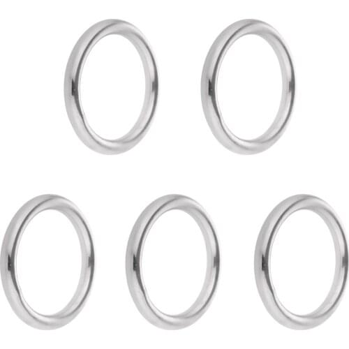 5pcs Welded Stainless Steel O-Ring – 0.6/0.8/1/1.2/1.4 inch – Multiple Pack