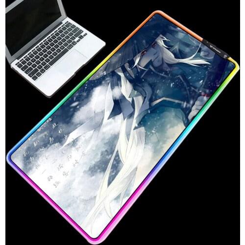 XGZ Exquisite RGB anime mouse pad cool swordsman pattern table mat usb interface high quality lighting keyboard pad