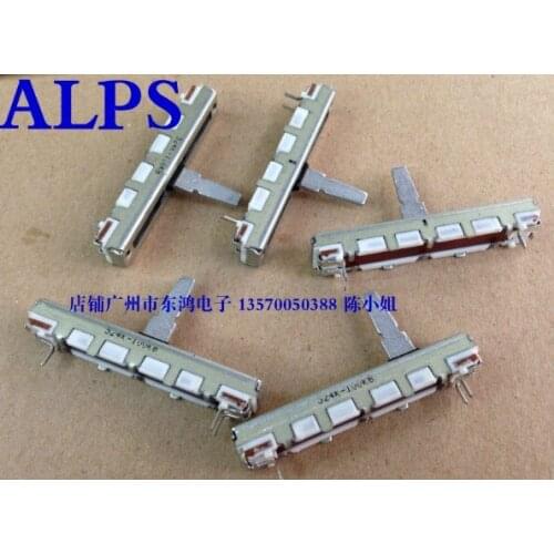 Japan sliding potentiometer single with midpoint mid ALPS 45mm B100K 100KB 4.5cm shaft 15MM trip 30MM switch
